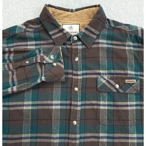 Legendary Whitetails Shirt Men XL Plaid Flannel 100% Cotton Pocket Button Up